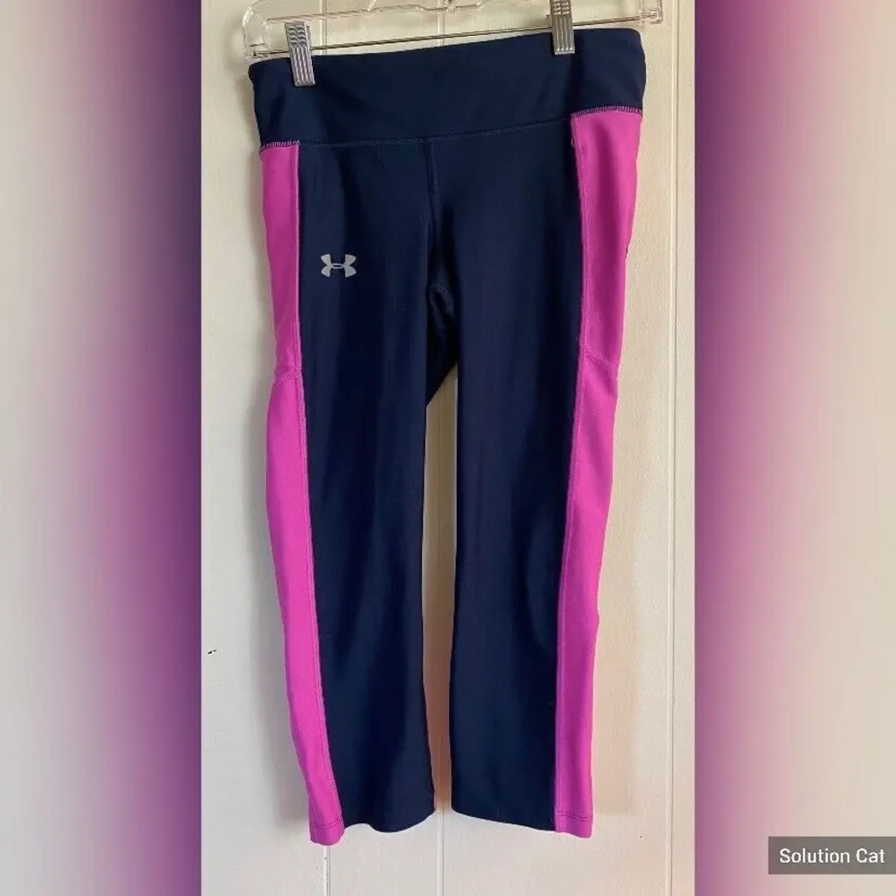 Under Armour Pants Women’s Medium Blue & Pink Athletic Compression - Picture 1 of 5